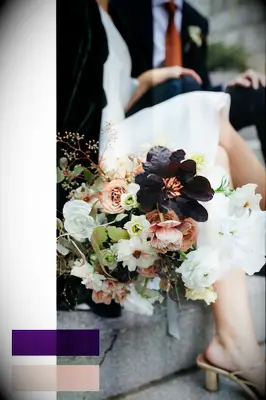 Dark purple and mauve fall wedding colors