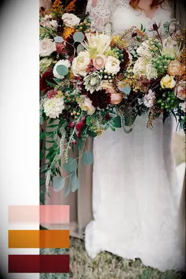 Orange, pink and burgundy fall wedding colors