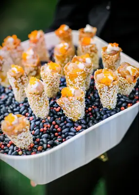 Tuna tartare cone wedding appetizers