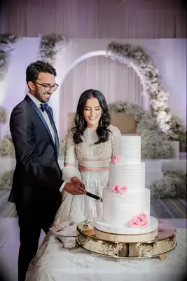 Western-style reception at indian wedding