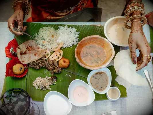 Food at Indian wedding