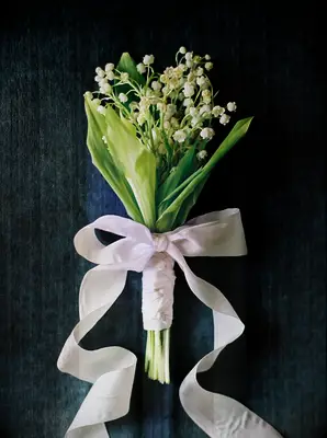 Delicate Lily of the Valley Bouquet With a Bold Ribbon