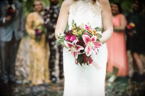 Colorful, Bohemian Stargazer Lily Bouquet