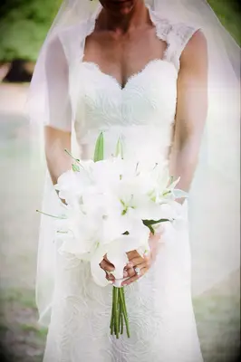 Classic White Lily Wedding Bouquet