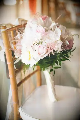 Textured Pink and White Lily Bouquet With Greenery