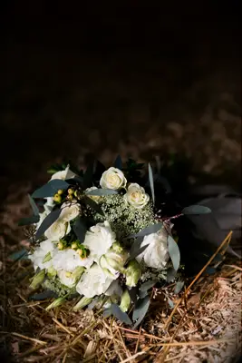 White and Cream Lily Bouquet With Deep Green Accents