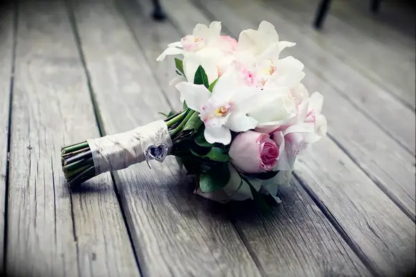 Timeless White and Pink Bridal Bouquet