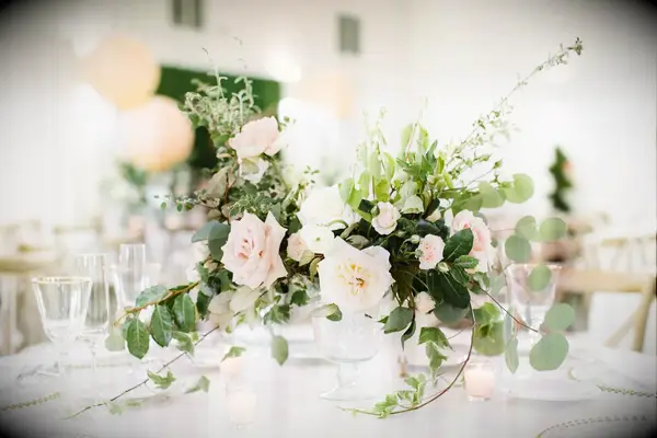 Romantic Rose and Greenery Centerpiece