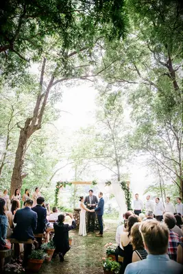 Woodland Wedding Underneath Handmade Ceremony Arch