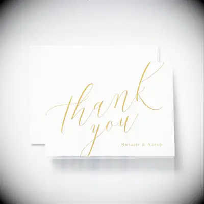 Elegant script thank you card for bridesmaids