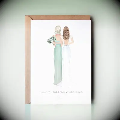 Personalized Portrait Bridesmaid Thank-You Card
