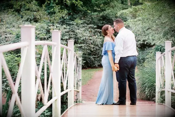 Romantic bridge wedding engagement photoshoot