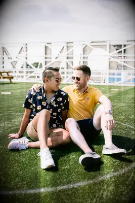 Washington DC rooftop engagement photo