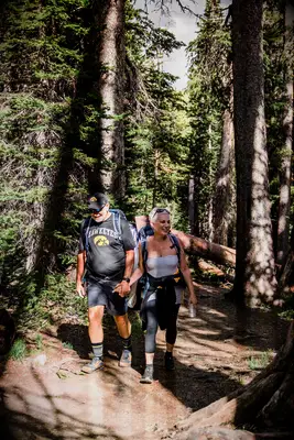 Cute Mountain Hiking Engagement Photo