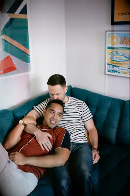 Couch comfort engagement photo idea