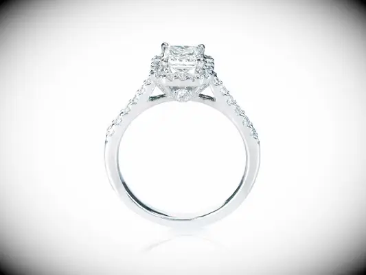 diamond engagement ring with basket setting