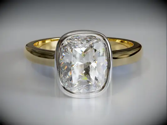 diamond engagement ring with bezel setting