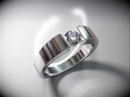 diamond engagement ring with tension setting
