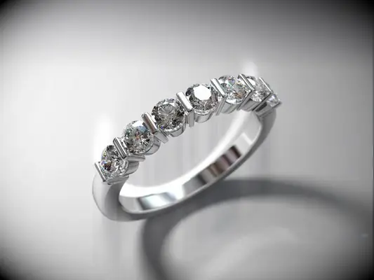 diamond wedding band with bar setting