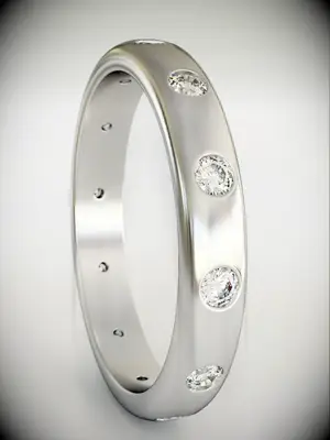 diamond wedding band with gypsy setting