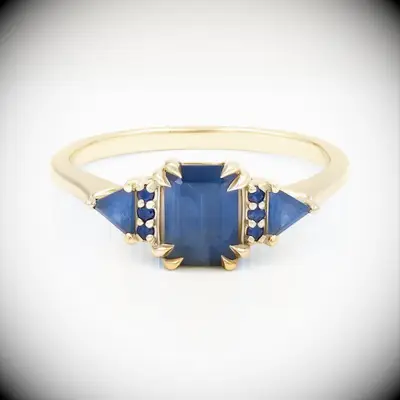 Audrey Rose sapphire and gold engagement ring