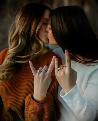 Brides with engagement rings