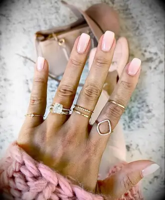 Engagement ring selfie with ring stack