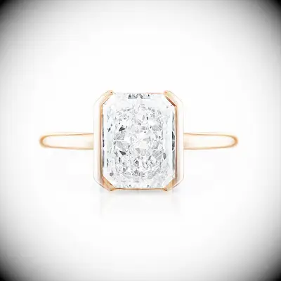 Half bezels diamond engagement ring, 2025 diamond engagement ring trends