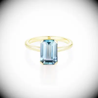 Sapphire emerald cut diamond engagement ring, engagement ring trends