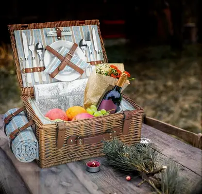 Personalized picnic basket for outdoor proposal
