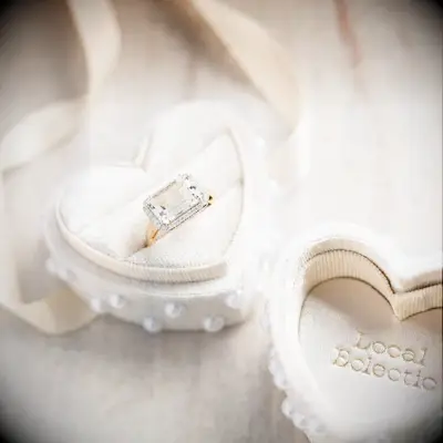 Heart shaped pearl embellished ring box