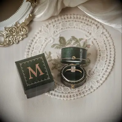 Custom initial vintage ring box
