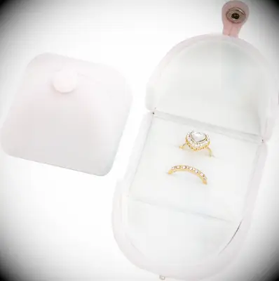 Pink Double Slot Ring Box