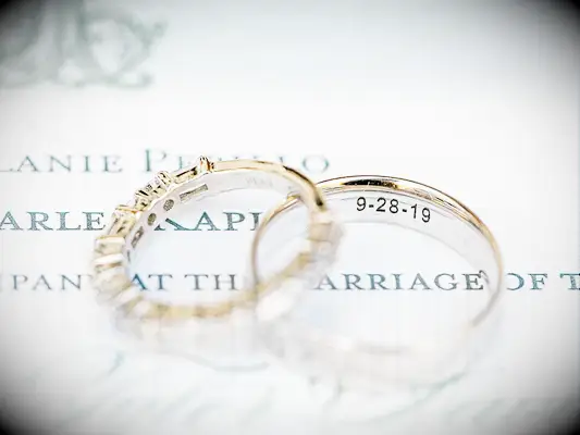 Wedding ring engraving with date