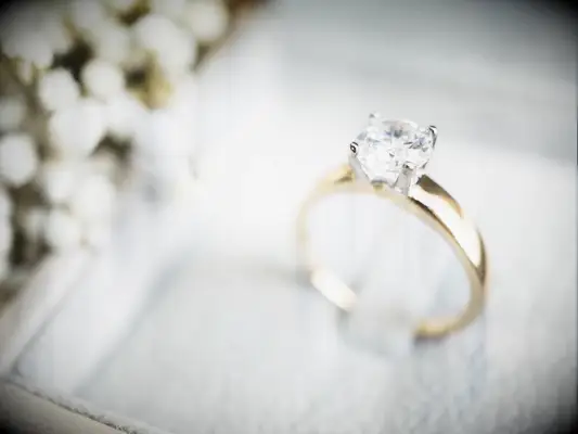 Engagement ring in box