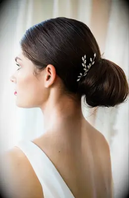 Gold diamond leaf and twig inspired hair comb