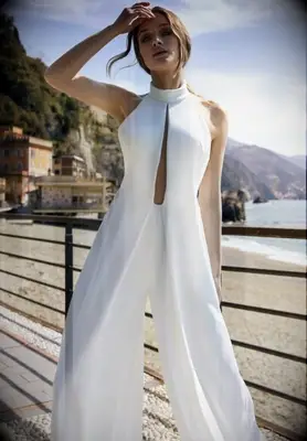 wide leg jumpsuit with cutout