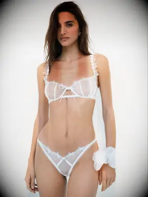 For Love & Lemons white glitter bra bridal lingerie look