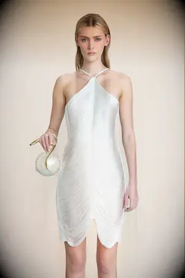 Cult Gaia mini halter wedding afterparty dress