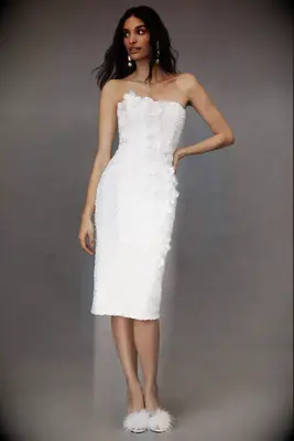 Helsi Liliana floral applique sequin midi wedding afterparty dress