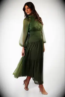 Petal + Pup olive green mountain wedding guest dress