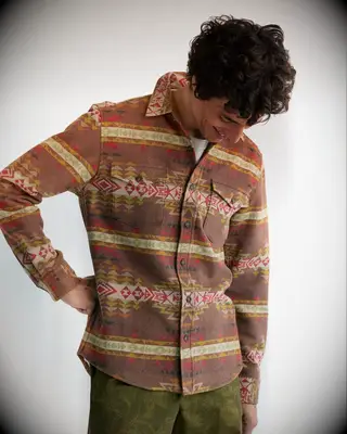 Pendelton wool overshirt mountain wedding guest attire