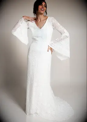 Indiebride 70s wedding dress