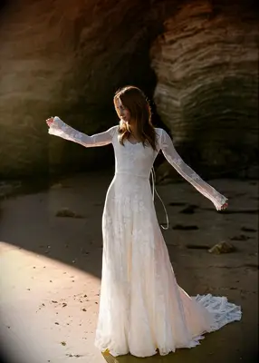 Wear Your Love floral lace beach wedding dress