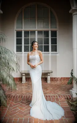 Essense of Australia sparkly beaded silver wedding dress