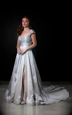 Martina Liana silver wedding dress