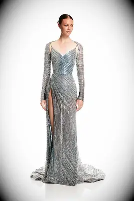 KYHA Studios silver wedding dress