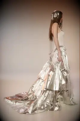 Honor NYC silver wedding gown