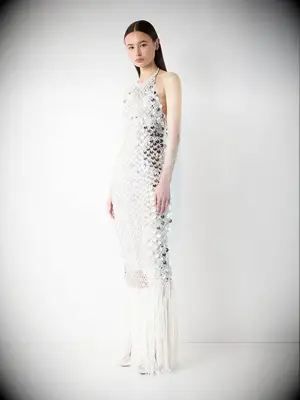 Alejandra Alonso Rojas silver crochet wedding dress