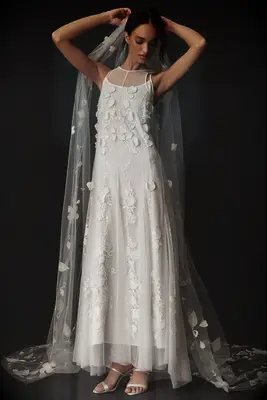 Blossom Veils floral cathedral wedding veil